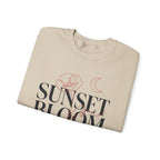 Sunset Bloom Crewneck Sweatshirt — Floral Moon Graphic Pullover