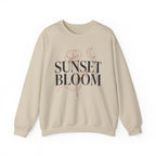Sunset Bloom Crewneck Sweatshirt — Floral Moon Graphic Pullover
