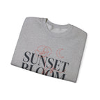 Sunset Bloom Crewneck Sweatshirt — Floral Moon Graphic Pullover