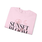 Sunset Bloom Crewneck Sweatshirt — Floral Moon Graphic Pullover