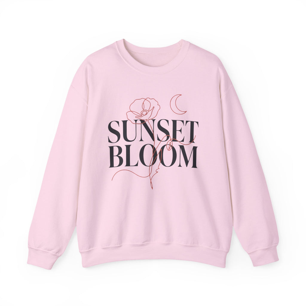 Sunset Bloom Crewneck Sweatshirt — Floral Moon Graphic Pullover
