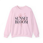 Sunset Bloom Crewneck Sweatshirt — Floral Moon Graphic Pullover