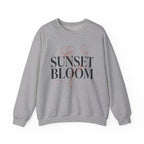 Sunset Bloom Crewneck Sweatshirt — Floral Moon Graphic Pullover